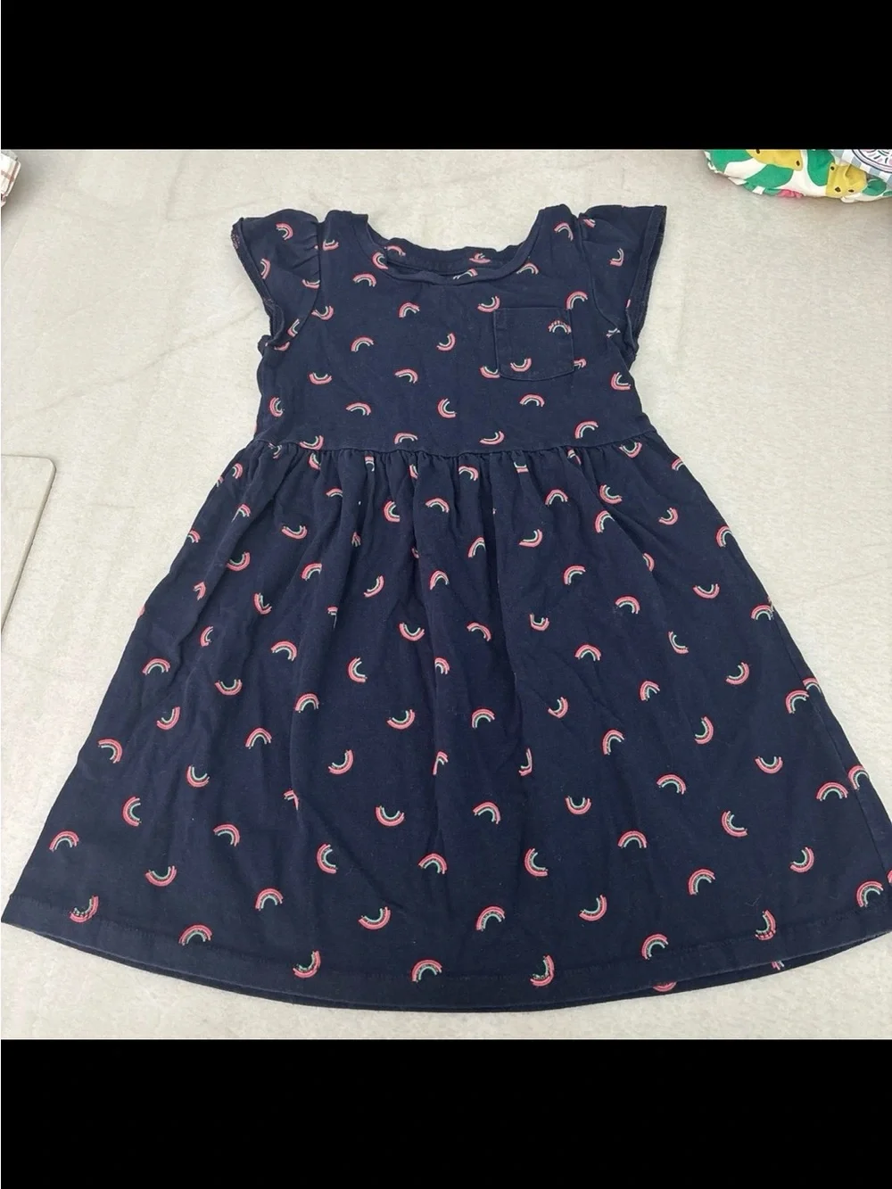 Baby GAP Skater Navy Rainbow Print Dress
